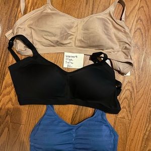 Set of three sport bras by Warner, Olga, Siera.